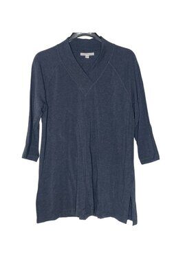 Pure Jill Affinity French Terry Seam Front Tunic Top Sz MED Gray Pima Cotton